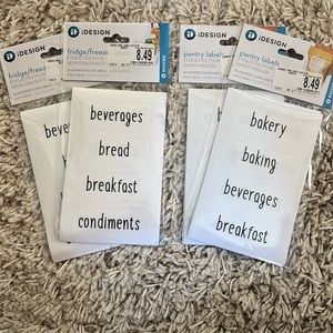 Bundle of 4 Clear Pantry and Fridge Organization Labels